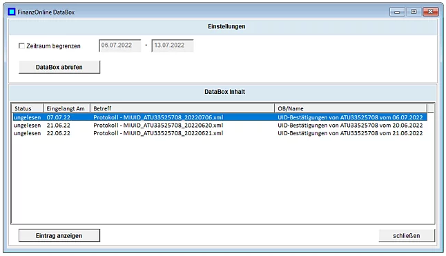 FinanzOnline Integration